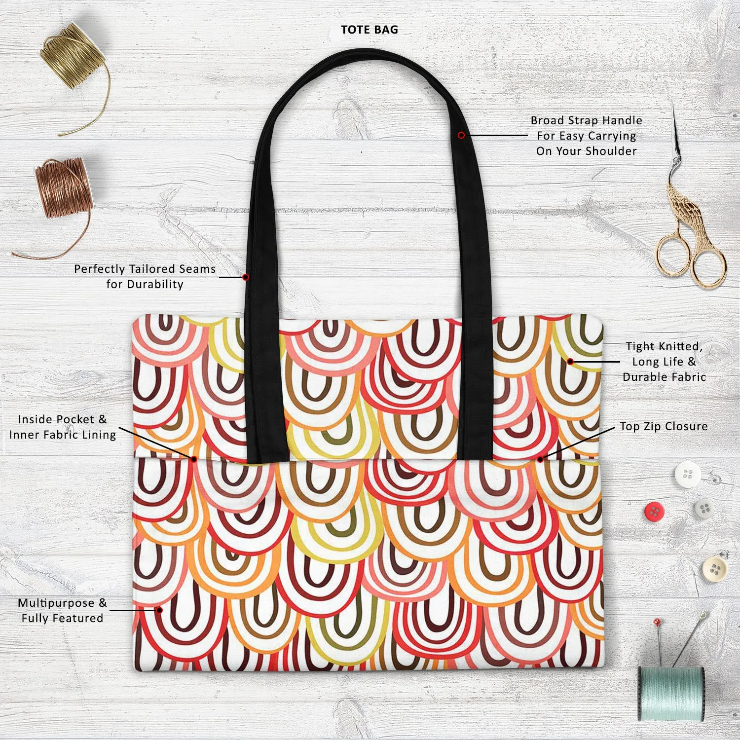 Abstract Doodles D1 Tote Bag Shoulder Purse | Multipurpose