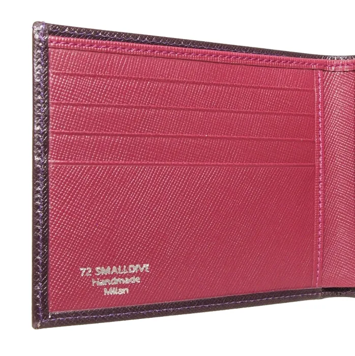 Amethyst Fuchsia Bi-Colored Saffiano Leather Billfold