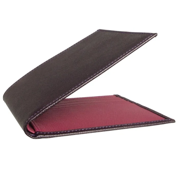 Amethyst Fuchsia Bi-Colored Saffiano Leather Billfold