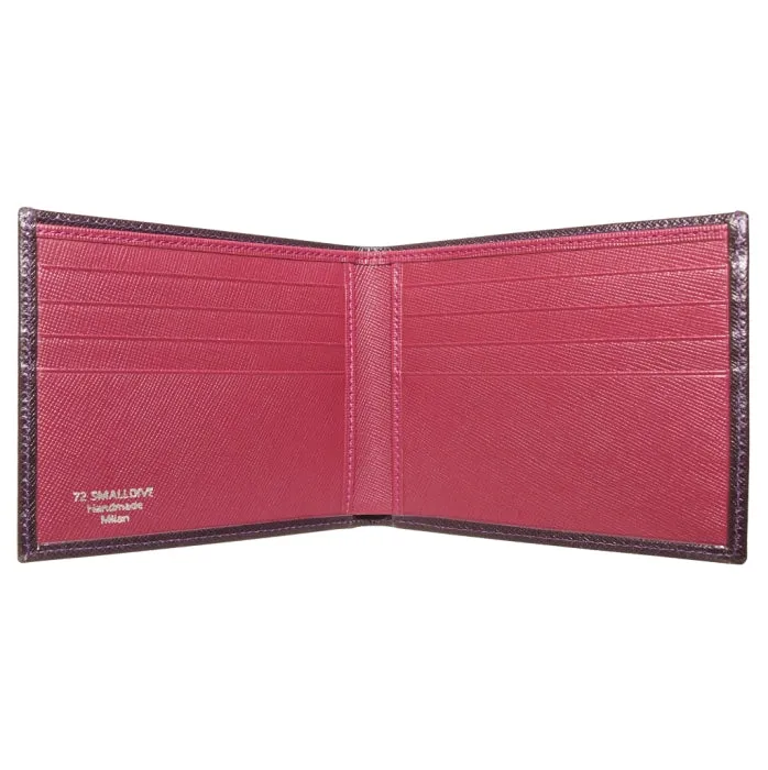 Amethyst Fuchsia Bi-Colored Saffiano Leather Billfold