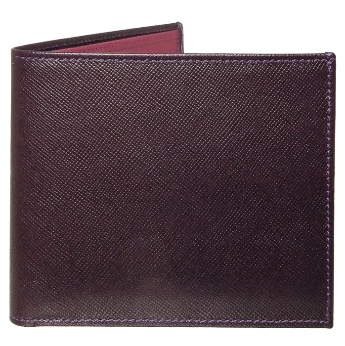 Amethyst Fuchsia Bi-Colored Saffiano Leather Billfold