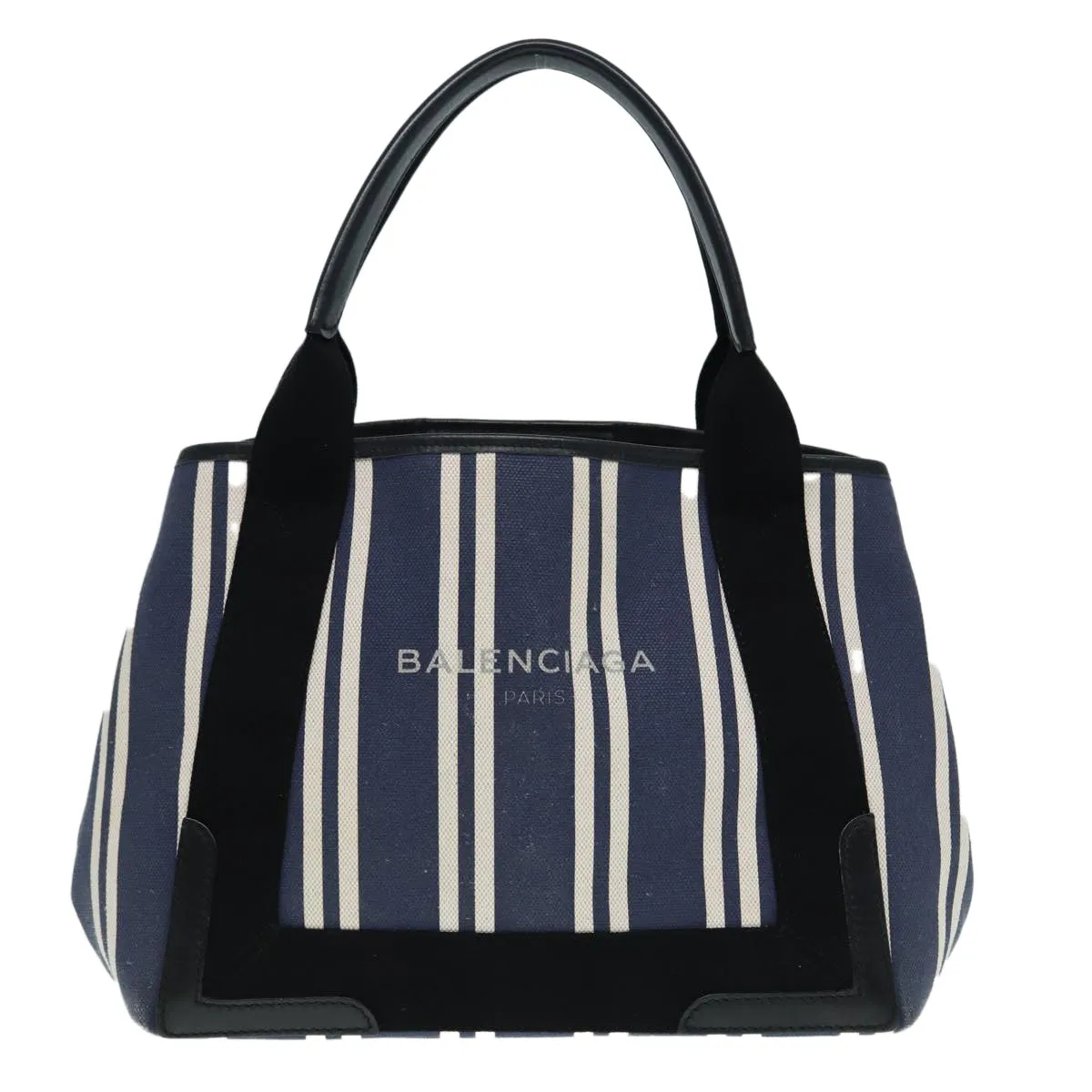 Balenciaga Navy Cabas Blue Canvas Handbag (Pre-Owned)