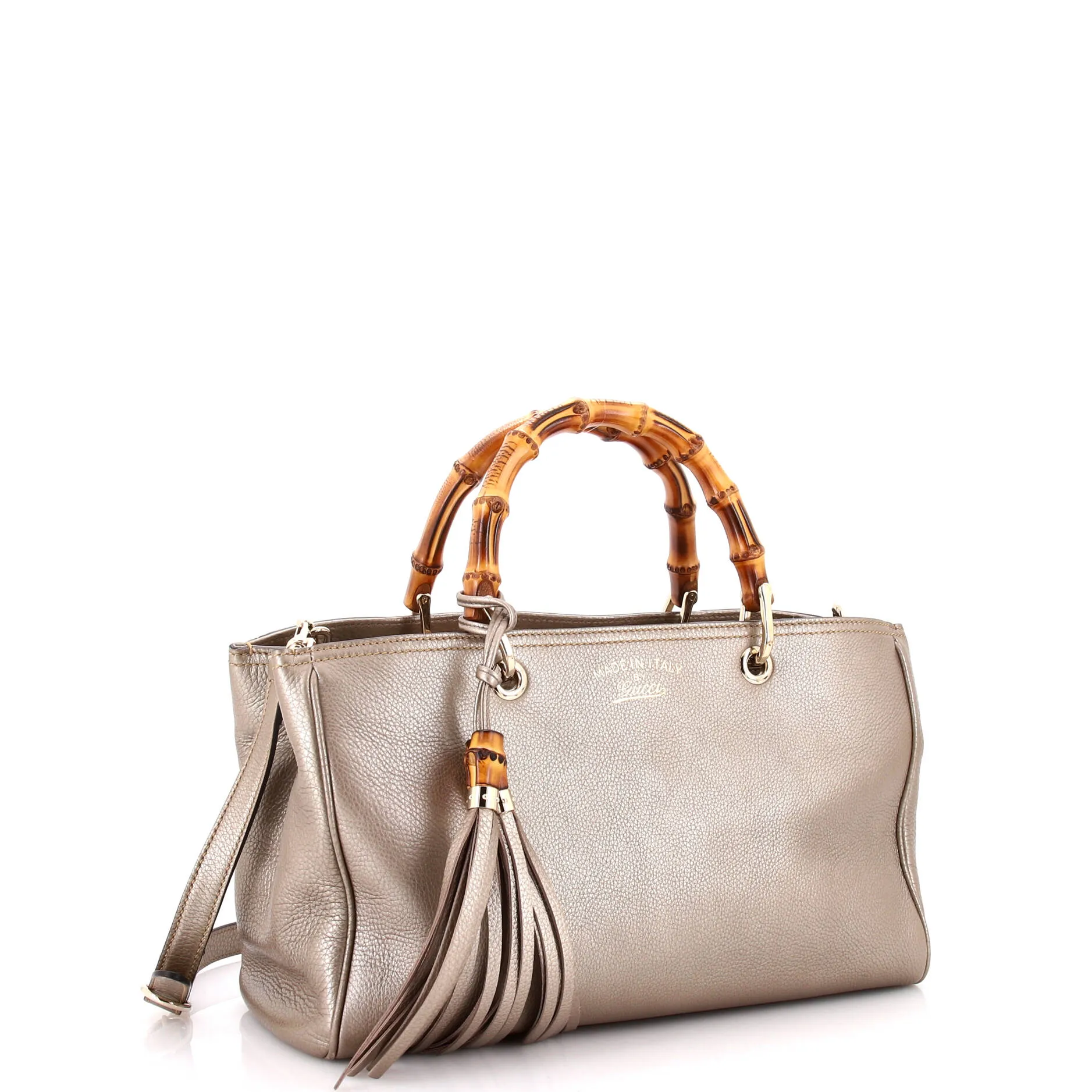 Bamboo Shopper Tote Leather Medium