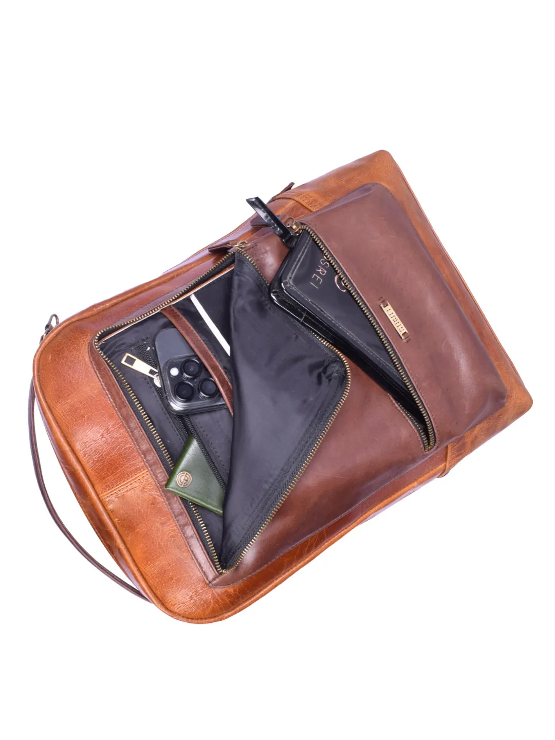Brown Leather BuddyPack - The Urban Backpack