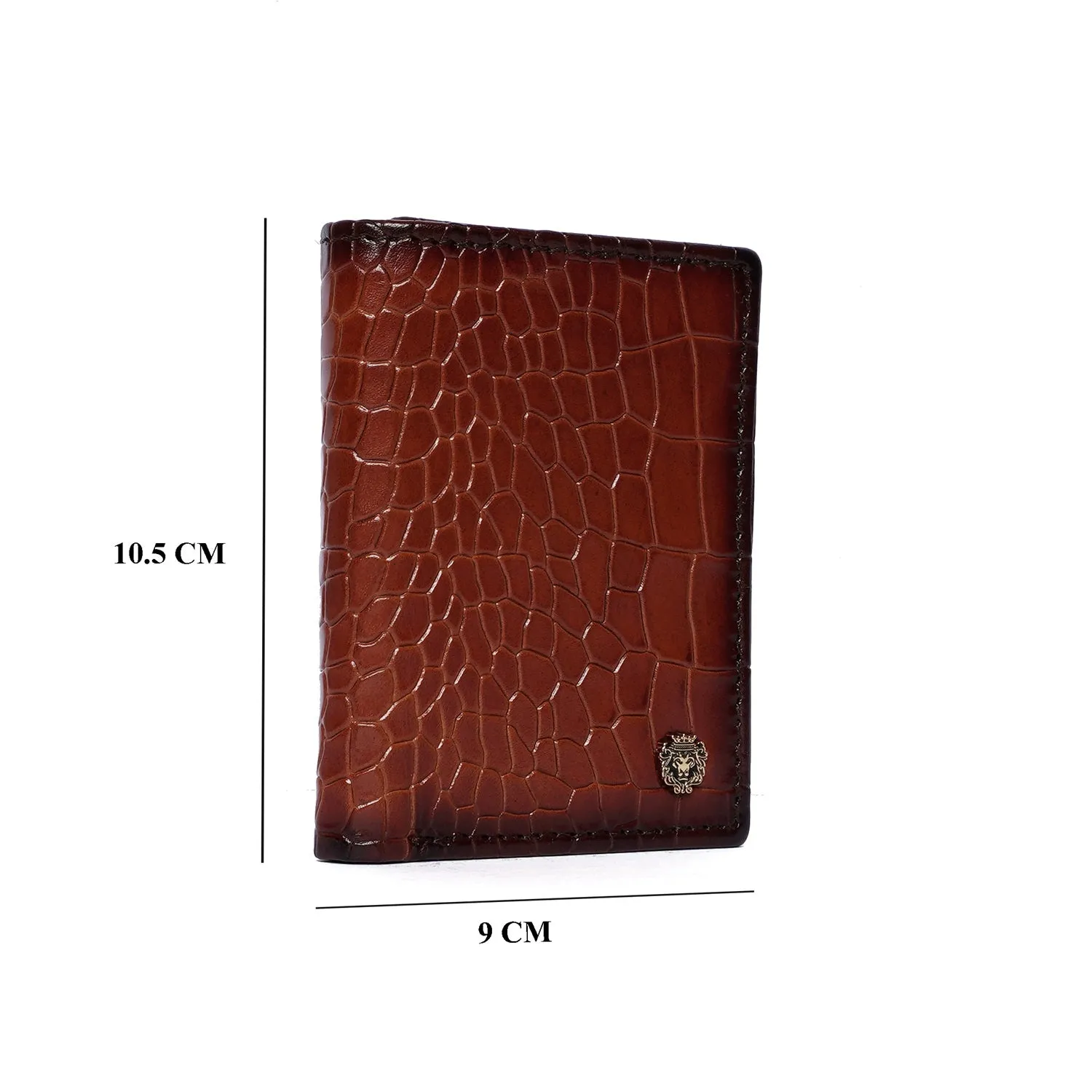 Burnished Tri-Fold Wallet in Tan Deep Cut Leather
