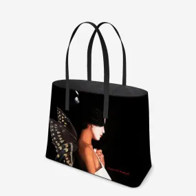 Butterfly Woman Leather Tote
