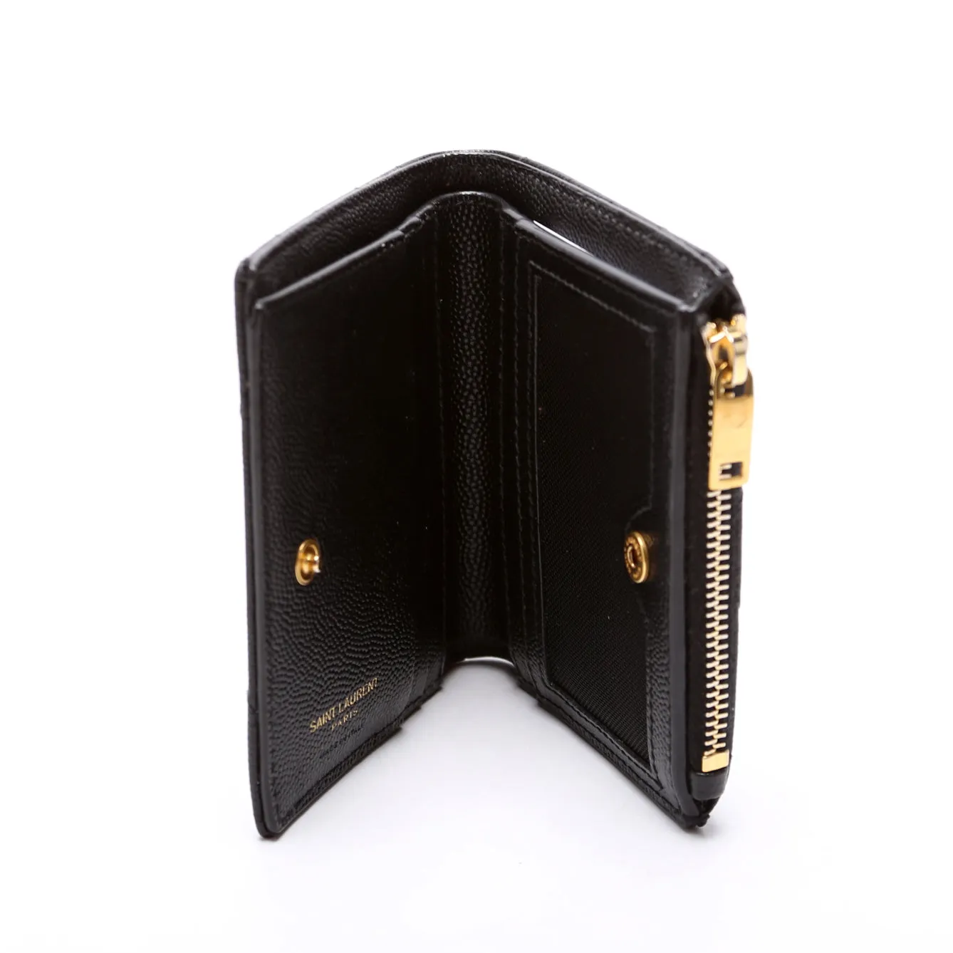 Cassandre Bi-Fold Wallet Grain De Poudre Black