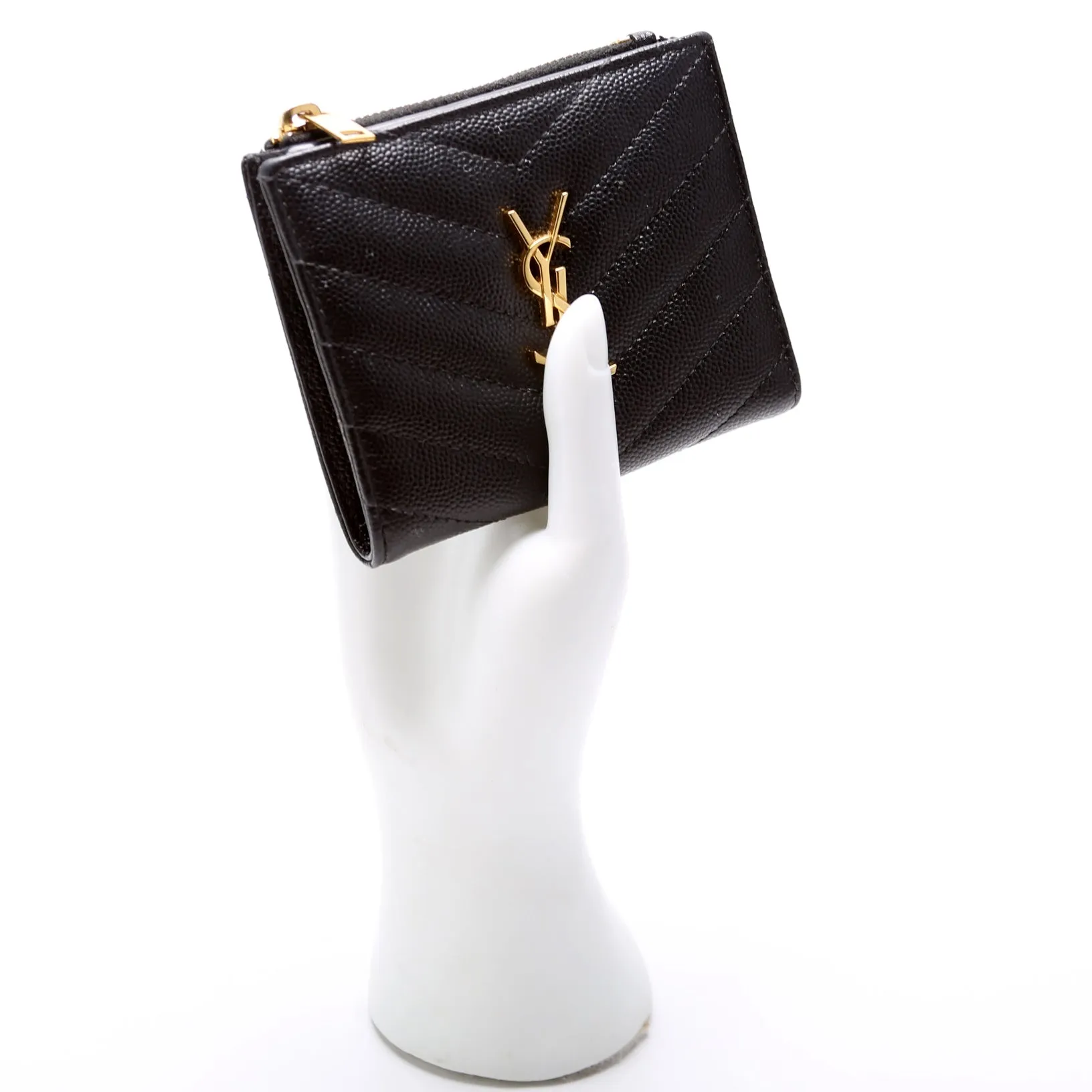 Cassandre Bi-Fold Wallet Grain De Poudre Black