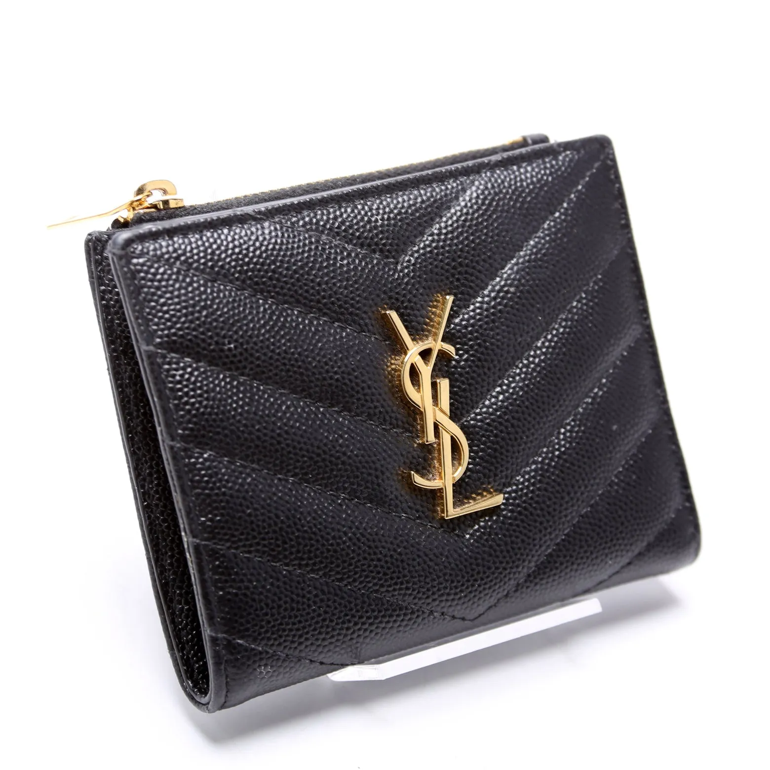 Cassandre Bi-Fold Wallet Grain De Poudre Black