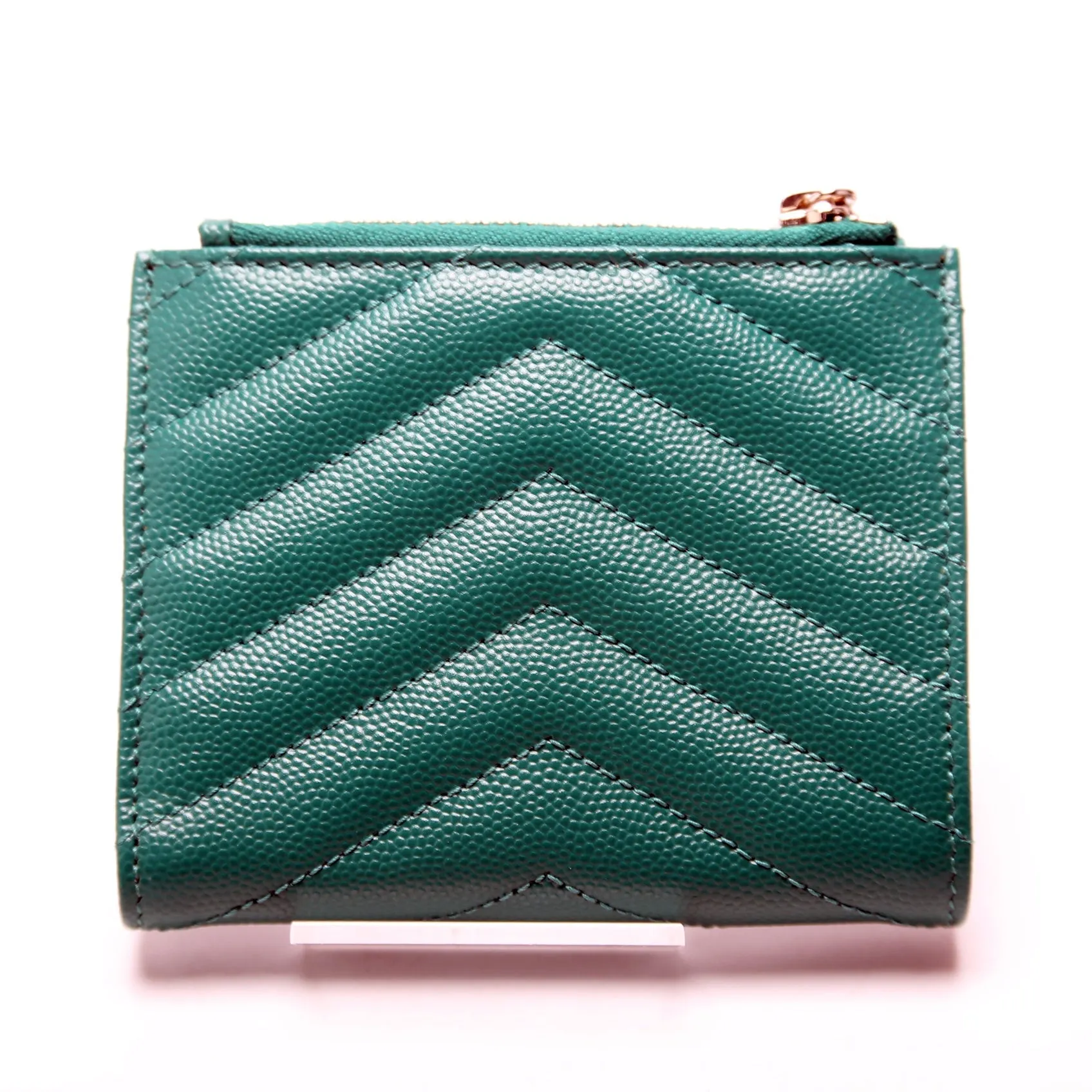 Cassandre Bi-Fold Wallet Grain De Poudre Green