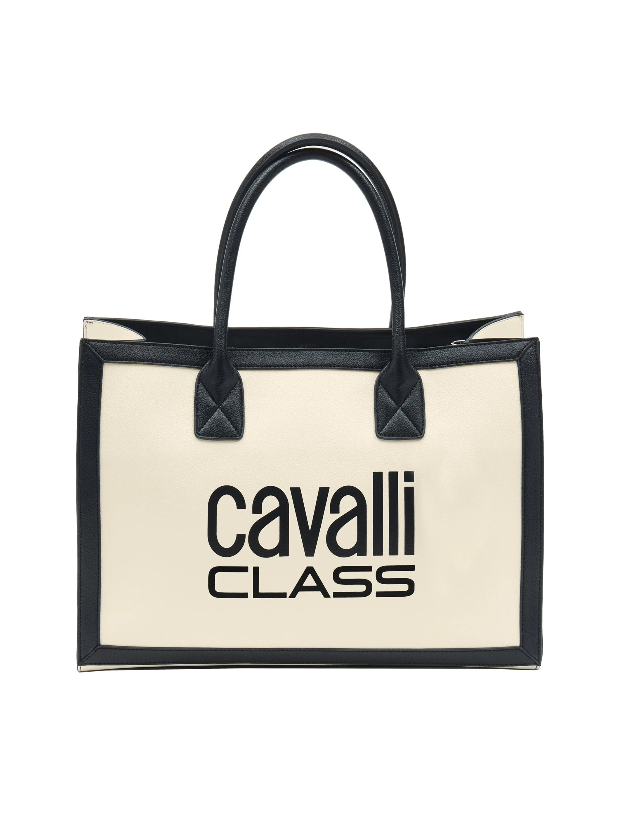 Cavalli Class MODENA White Large Shopper Tote Bag
