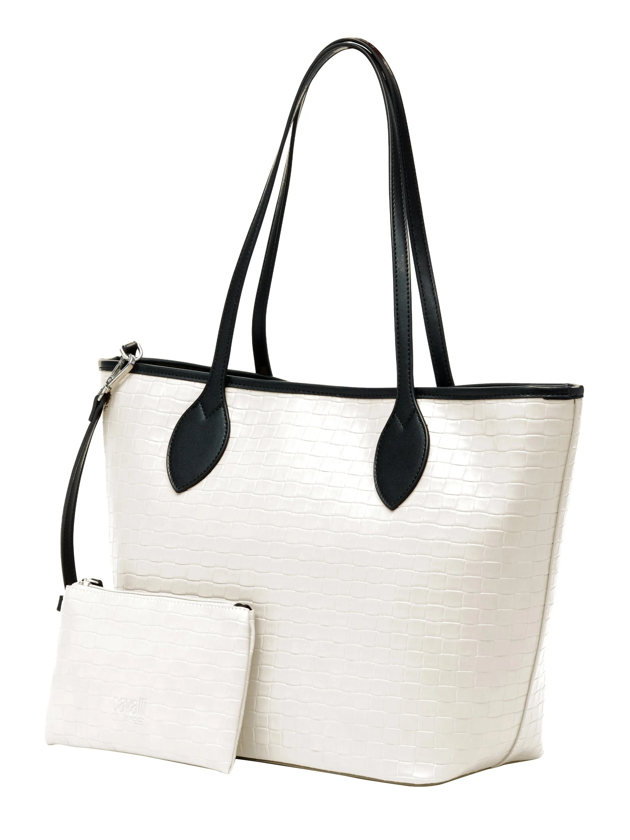 Cavalli Class RAVENNA White Everyday Soft Large Shopper Tote Bag