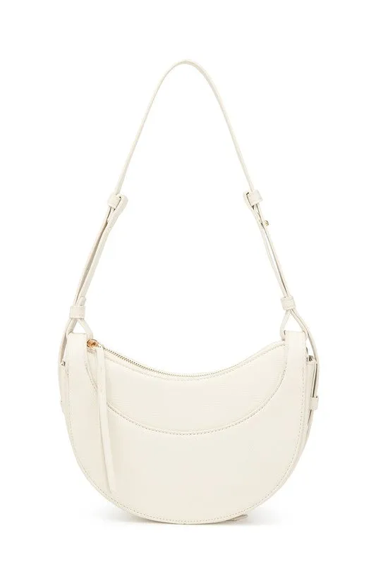 Chic Stylish Vegan Leather Crescent Crossbody Bag