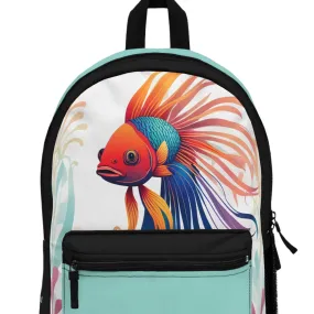 Colorful Betta Fish, Backpack with Computer Pocket and Padded Back