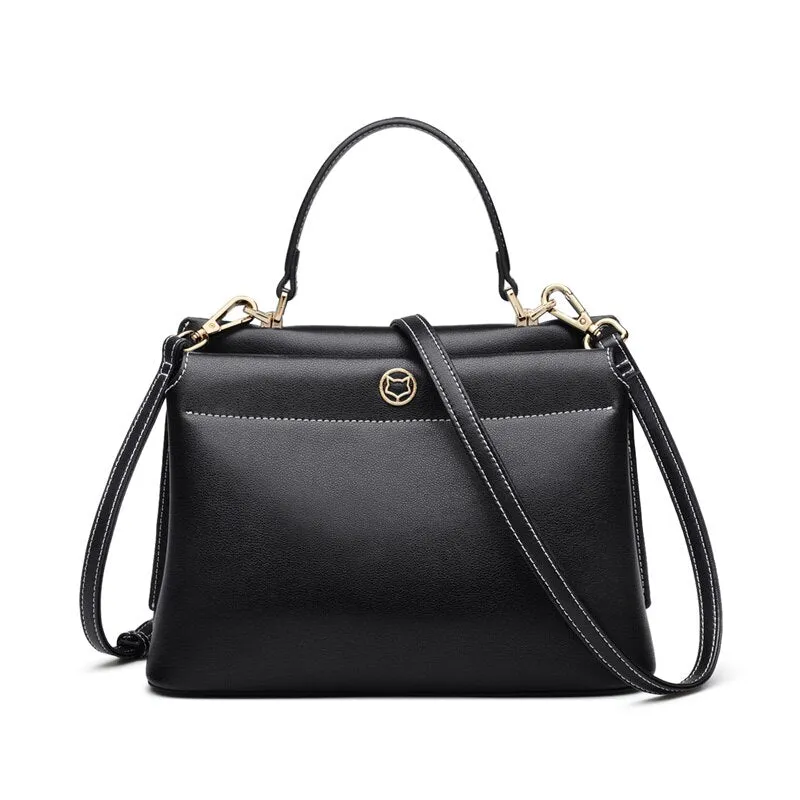 FOXER Khaki Fashion Lady Totes Soft Leather Women's Shoulder Crossbody Bag Casual Elegant Handbag Mother Gift Fall Winter Purse