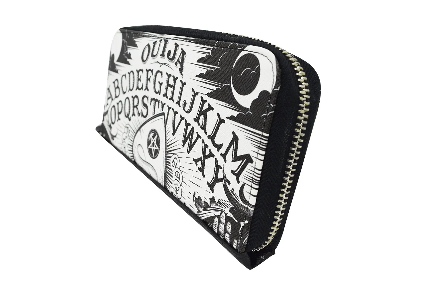 Liquor Brand Black Magic Ouija Board and Planchette Zip Around Clutch Wallet
