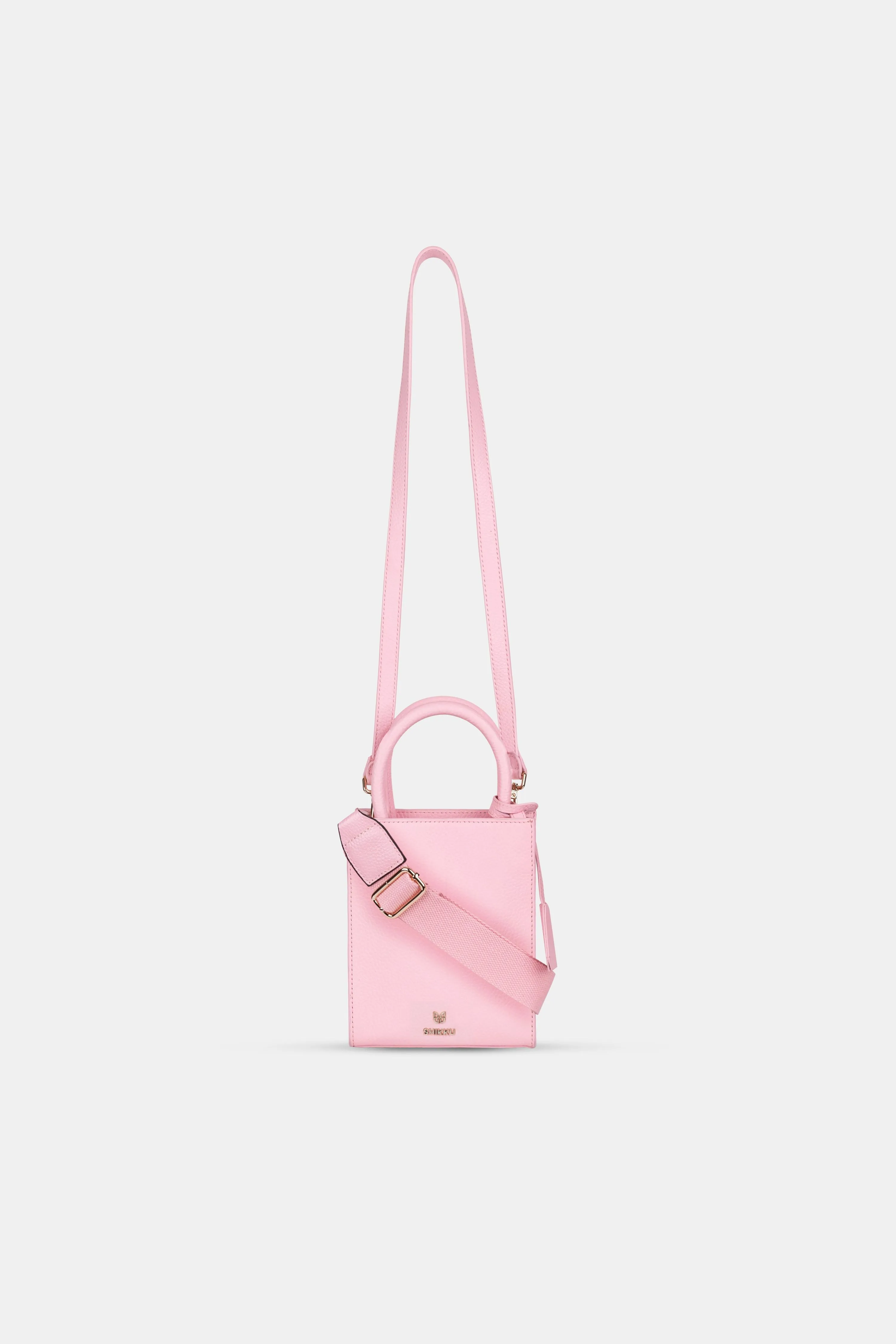 Mini Tote Leather Bag - Rose Pink