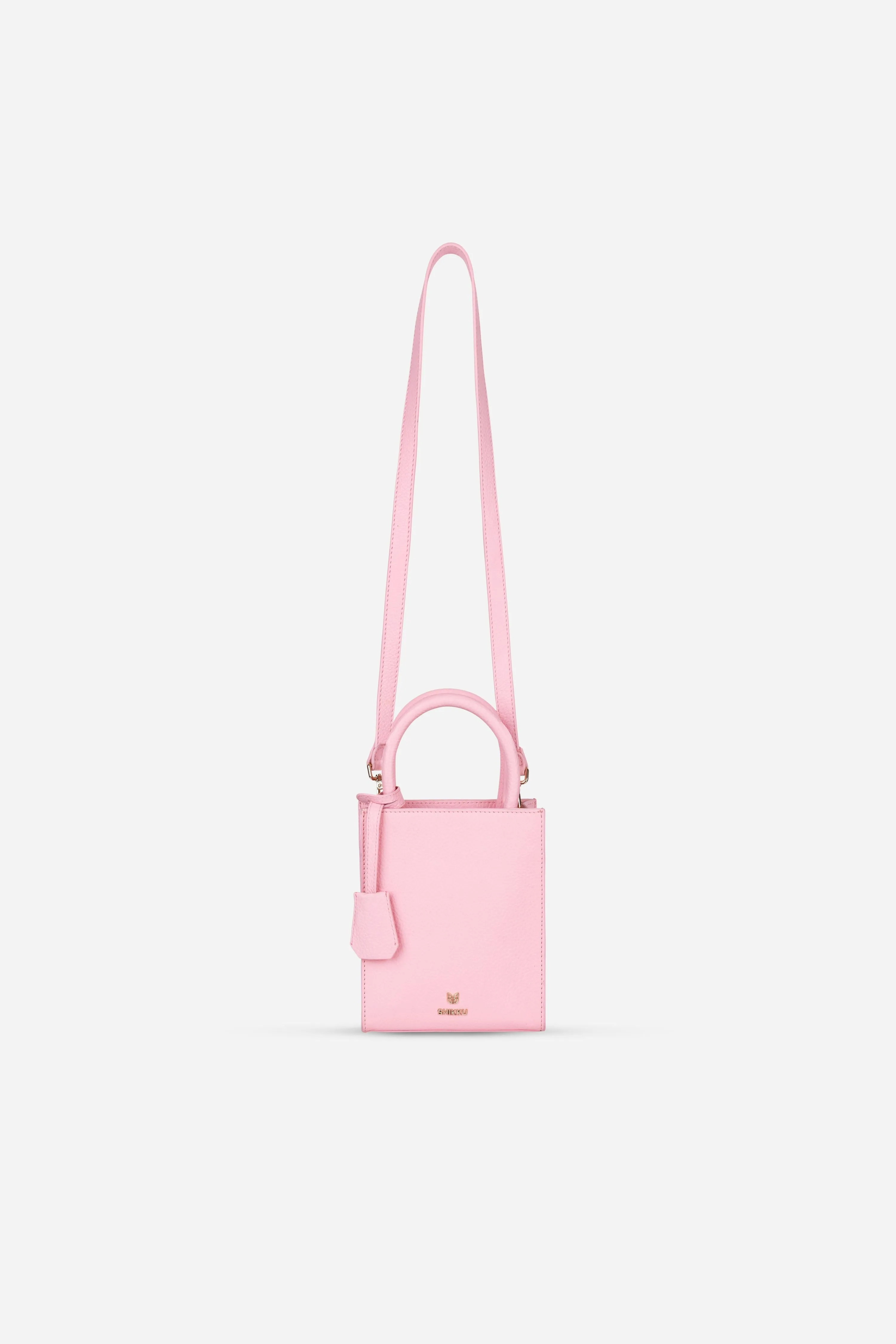Mini Tote Leather Bag - Rose Pink