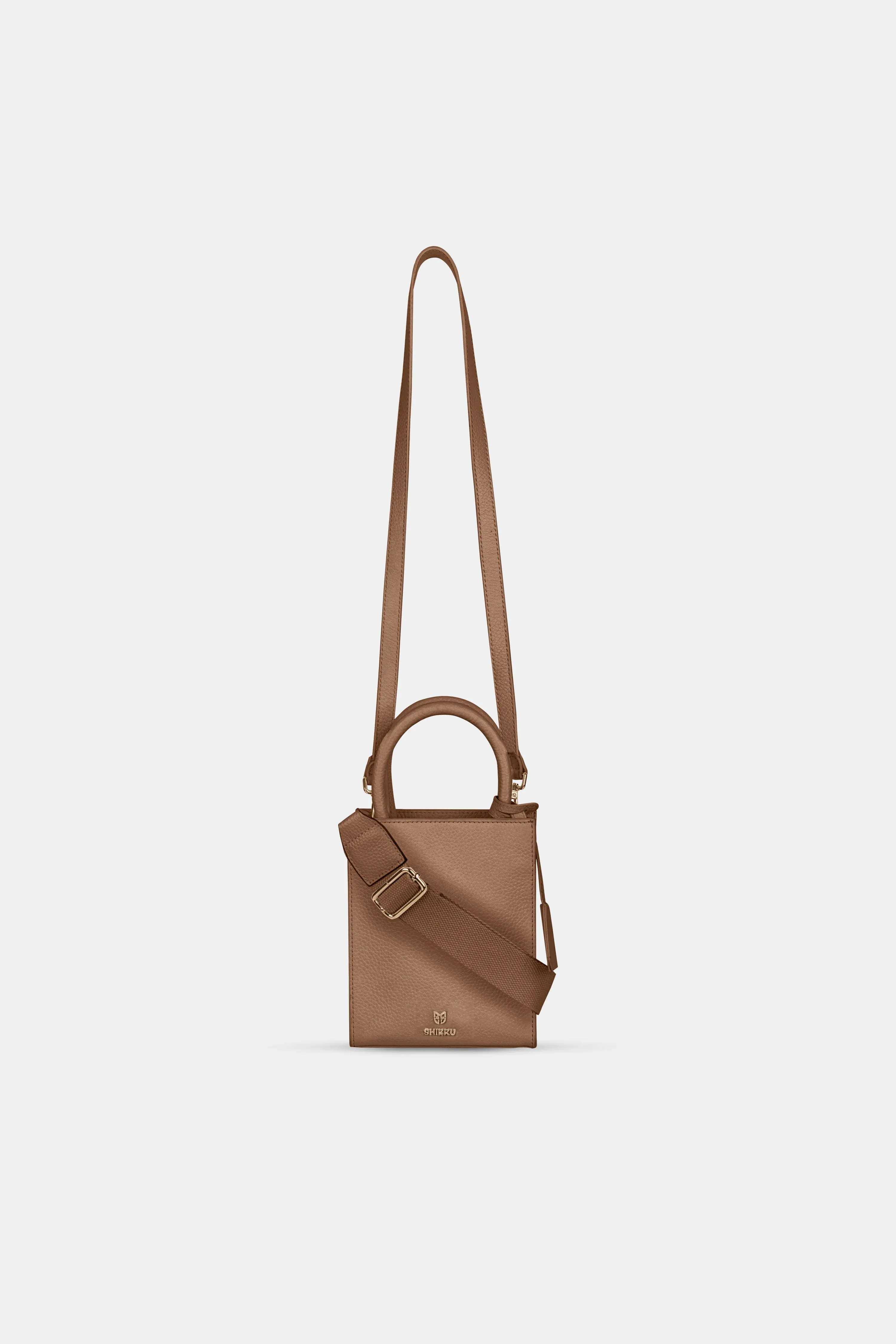 Mini Tote Leather Bag - Tabac Brown