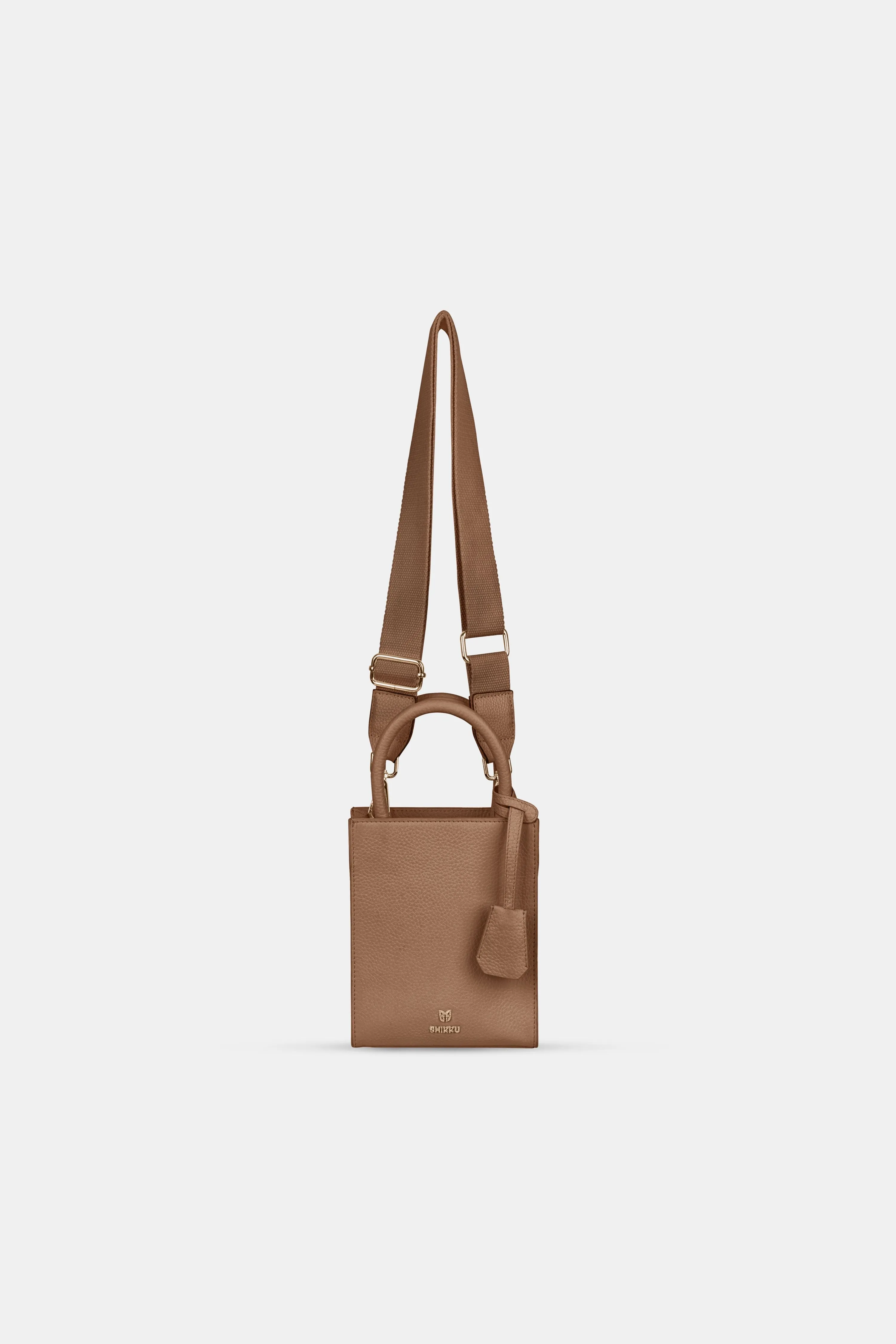 Mini Tote Leather Bag - Tabac Brown
