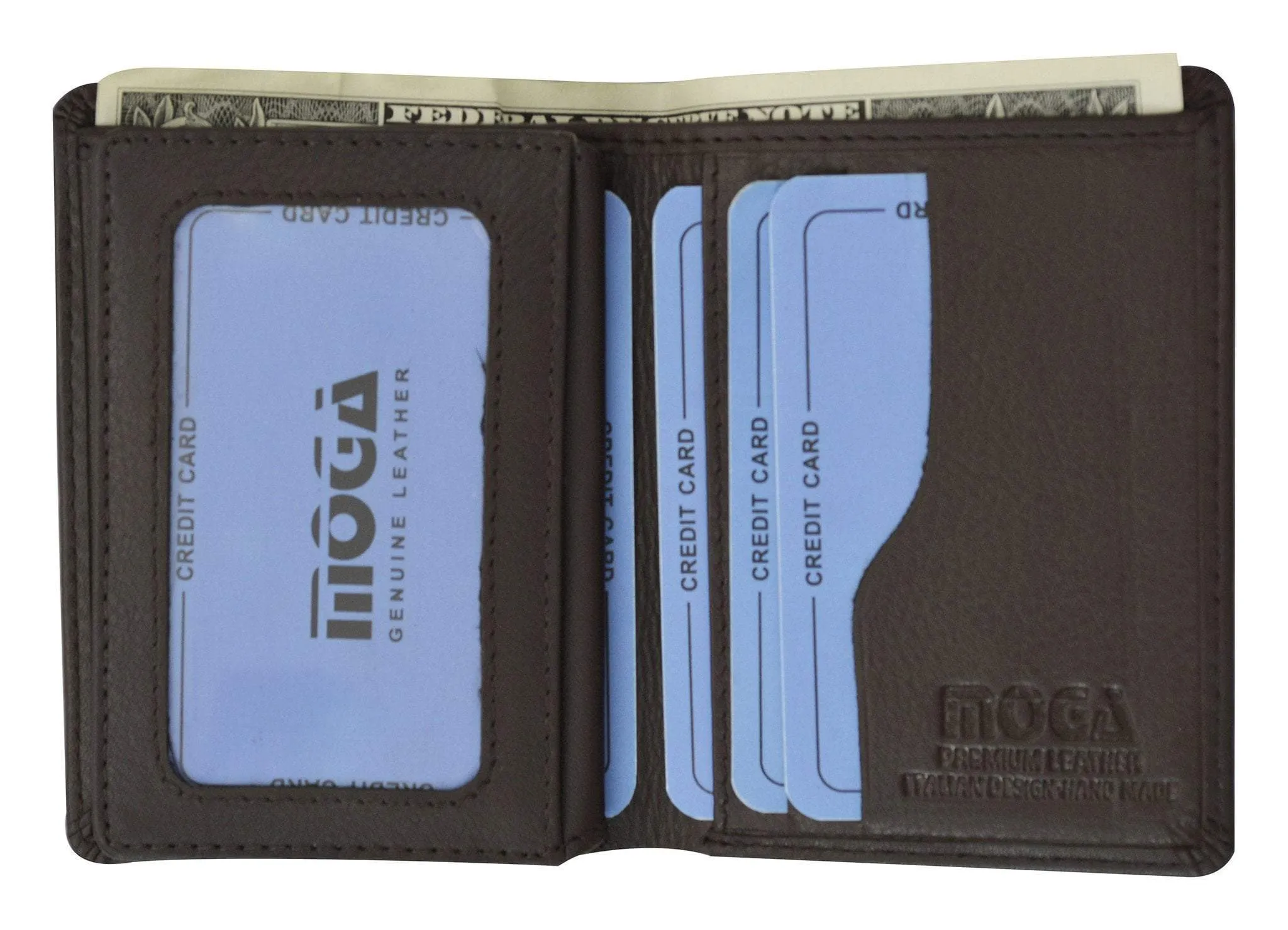 Moga Small Compact Credit Card ID Holder Wallet High End Leather 90074