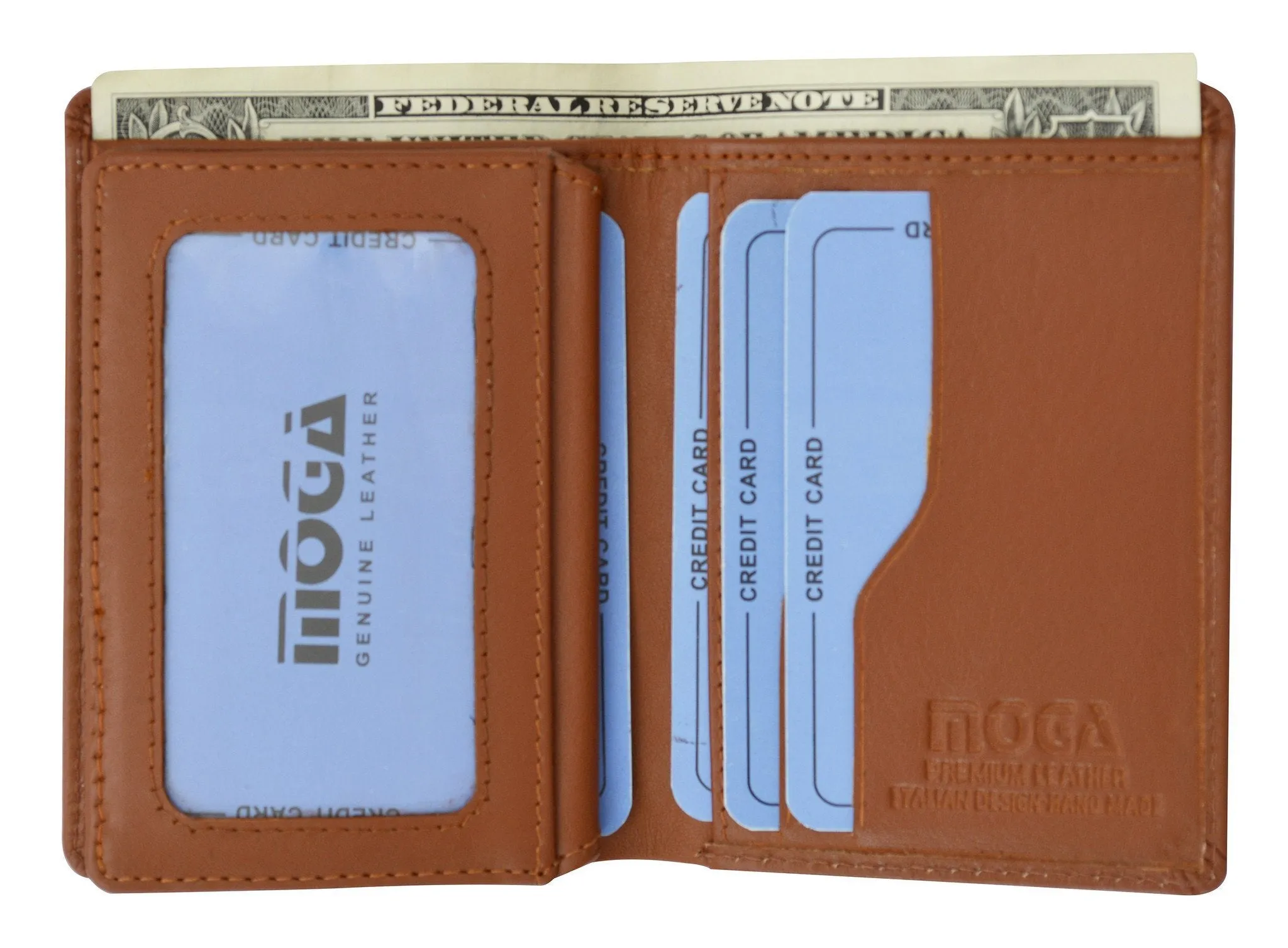 Moga Small Compact Credit Card ID Holder Wallet High End Leather 90074