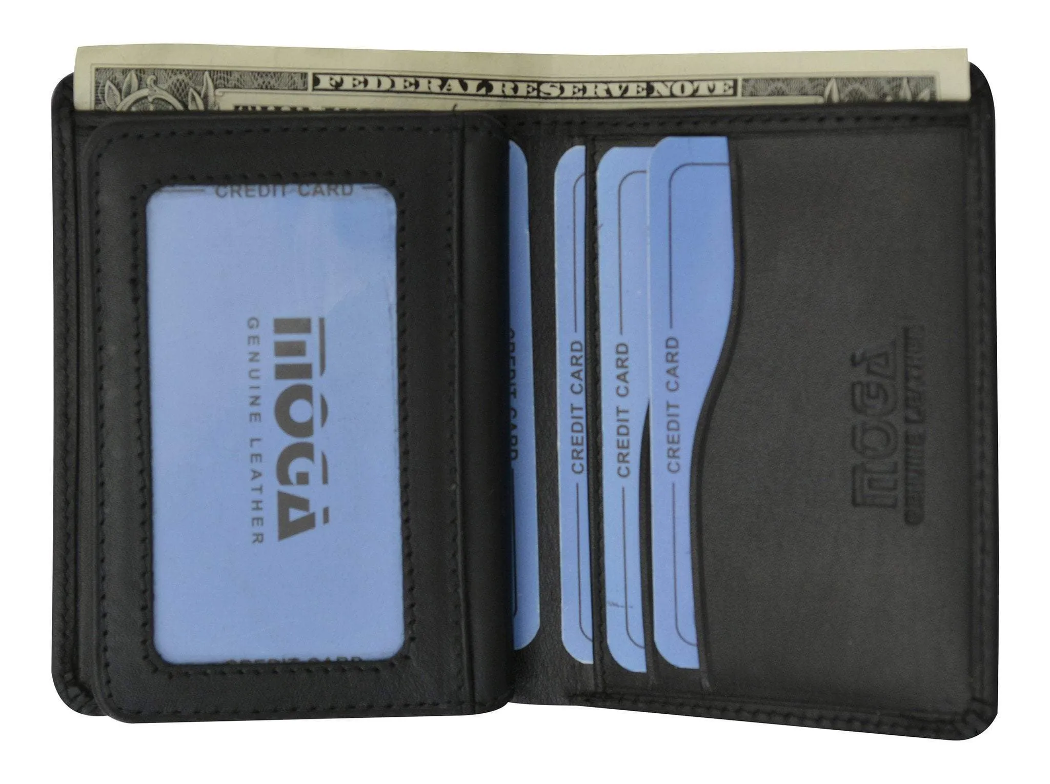 Moga Small Compact Credit Card ID Holder Wallet High End Leather 90074