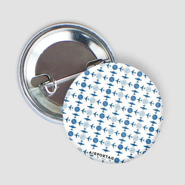 Pan Am Plane Pattern - Button
