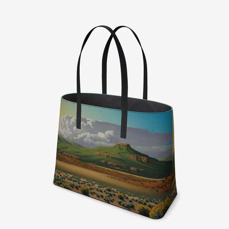 Pedernal Morning Leather Tote (Textured)