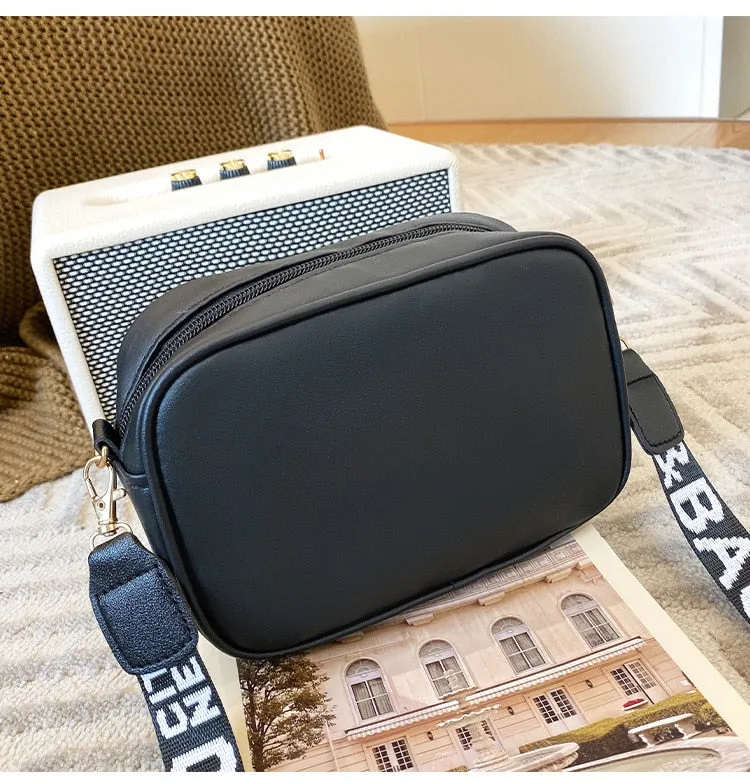 PU Leather Messenger Bag Zipper Handbag