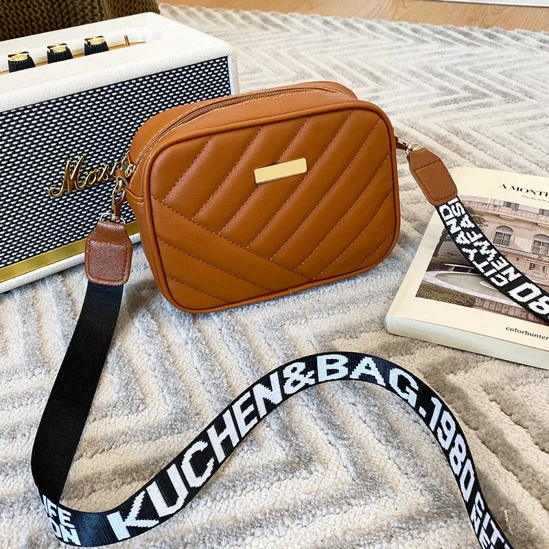 PU Leather Messenger Bag Zipper Handbag