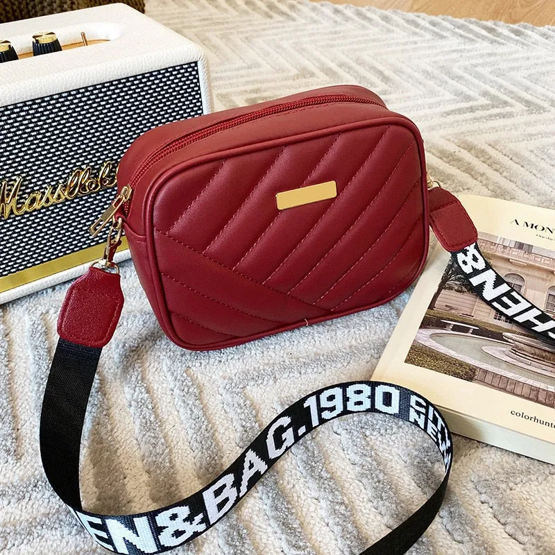 PU Leather Messenger Bag Zipper Handbag
