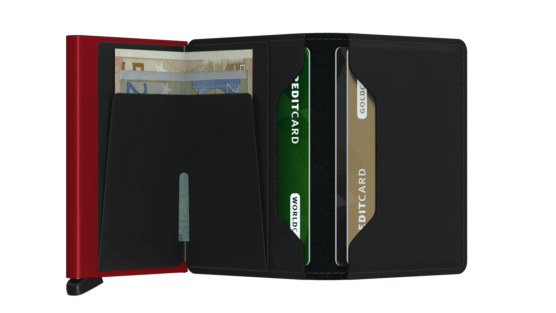 Slimwallet Matte - Black & Red