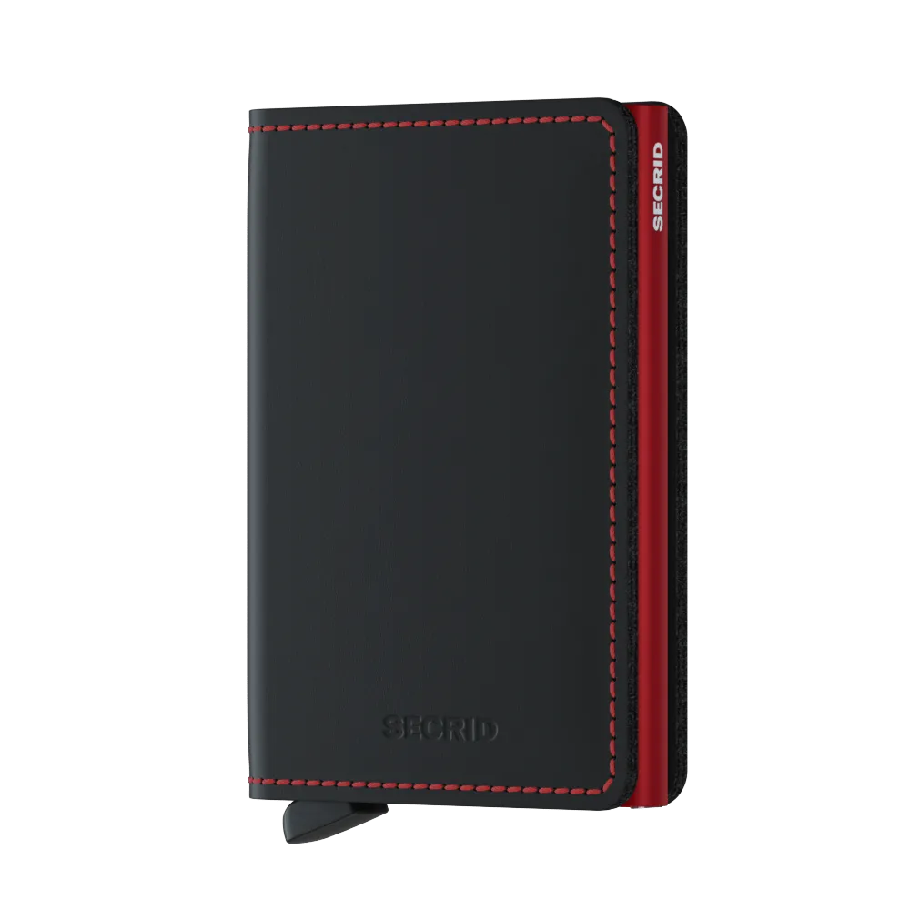 Slimwallet Matte - Black & Red