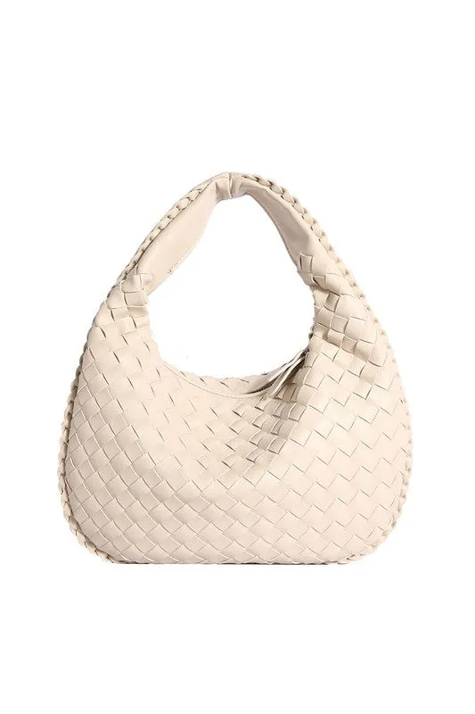 Soft Vegan Leather Woven Handbag