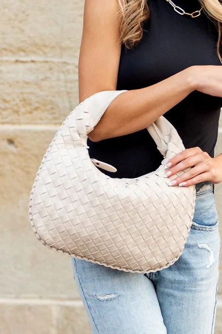 Soft Vegan Leather Woven Handbag