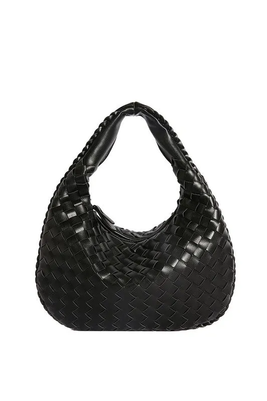 Soft Vegan Leather Woven Handbag