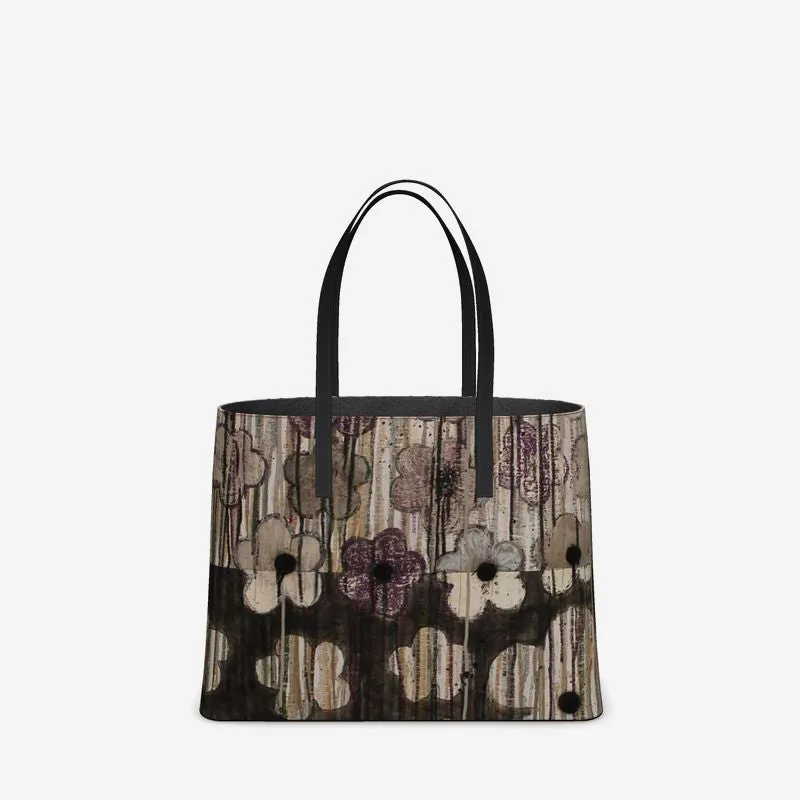 Thunder Blooms Leather Tote
