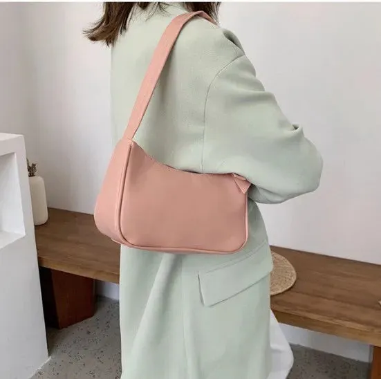 Uakiss Handle Bag Women Retro Handbag PU Leather Shoulder Totes Underarm Vintage Top Handle Bag Female Small Subaxillary Bags Clutch