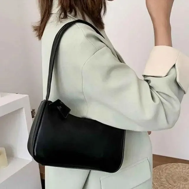 Uakiss Handle Bag Women Retro Handbag PU Leather Shoulder Totes Underarm Vintage Top Handle Bag Female Small Subaxillary Bags Clutch
