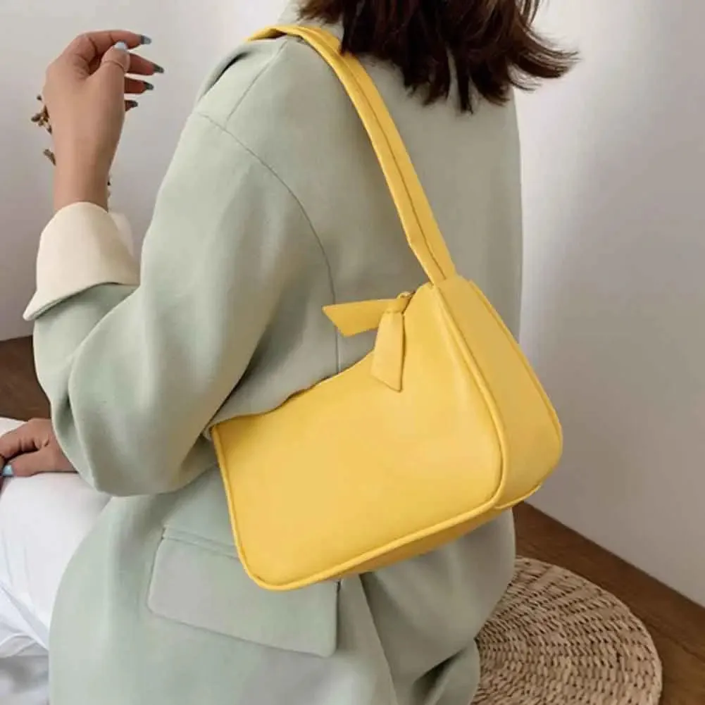 Uakiss Handle Bag Women Retro Handbag PU Leather Shoulder Totes Underarm Vintage Top Handle Bag Female Small Subaxillary Bags Clutch
