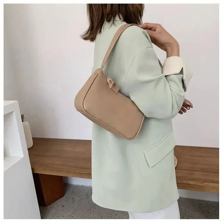Uakiss Handle Bag Women Retro Handbag PU Leather Shoulder Totes Underarm Vintage Top Handle Bag Female Small Subaxillary Bags Clutch