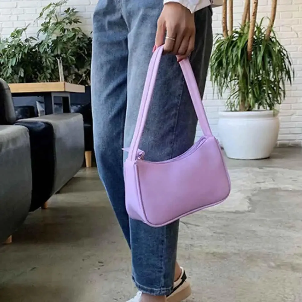 Uakiss Handle Bag Women Retro Handbag PU Leather Shoulder Totes Underarm Vintage Top Handle Bag Female Small Subaxillary Bags Clutch