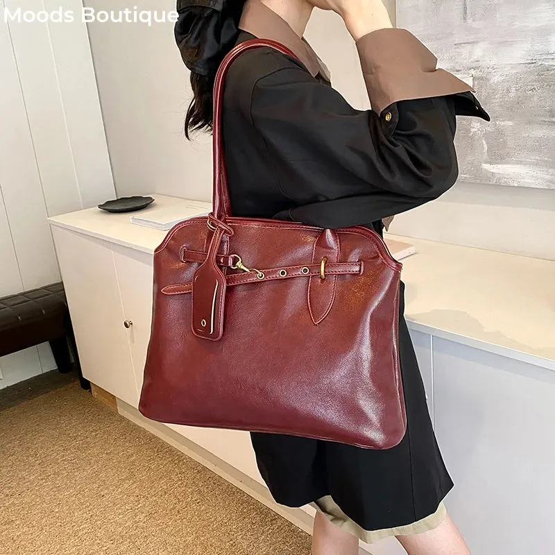 Uakiss Retro Underarm Shoulder Bags For Women  Winter New Luxury Designer Handbags Soft PU Leather Big Capacity Shopper Totes