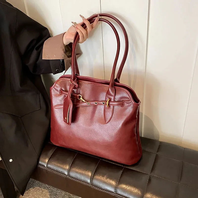 Uakiss Retro Underarm Shoulder Bags For Women  Winter New Luxury Designer Handbags Soft PU Leather Big Capacity Shopper Totes