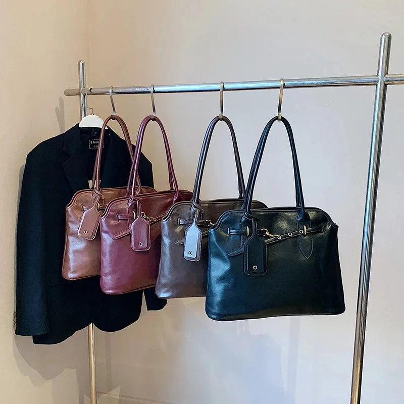 Uakiss Retro Underarm Shoulder Bags For Women  Winter New Luxury Designer Handbags Soft PU Leather Big Capacity Shopper Totes