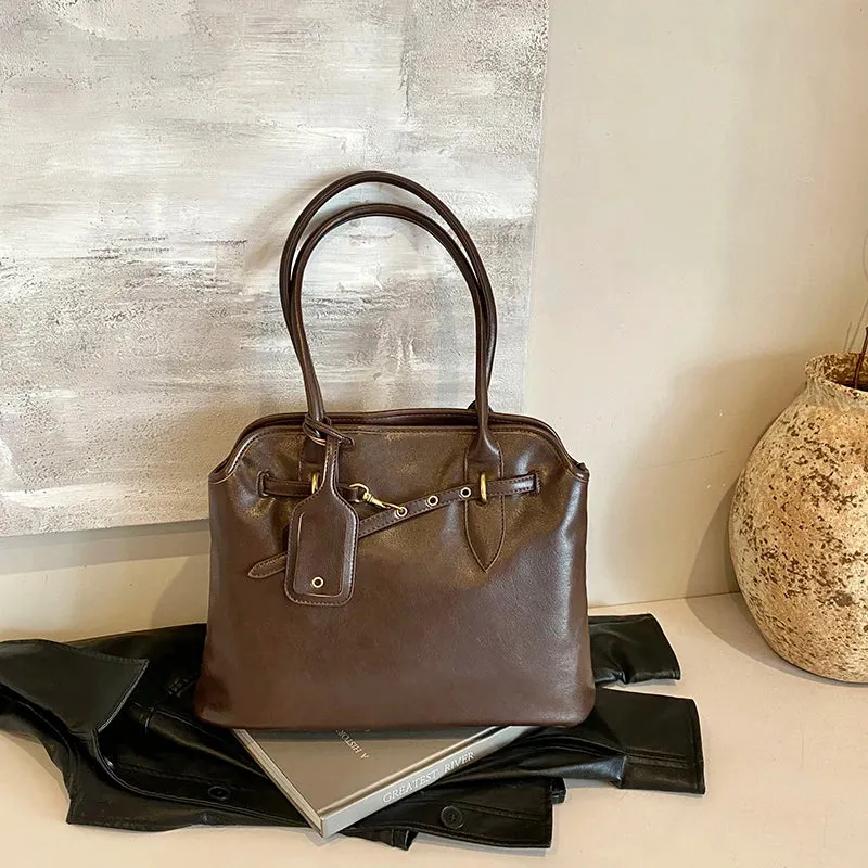 Uakiss Retro Underarm Shoulder Bags For Women  Winter New Luxury Designer Handbags Soft PU Leather Big Capacity Shopper Totes