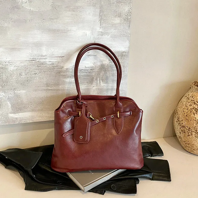 Uakiss Retro Underarm Shoulder Bags For Women  Winter New Luxury Designer Handbags Soft PU Leather Big Capacity Shopper Totes