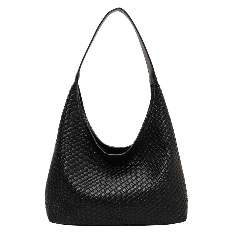 UAKISS  -  Soft PU Leather Shoulder Tote Bags For Women Pure Color Large Capacity Shopping Totes 2024 Winter Latest Trends Handbags Female