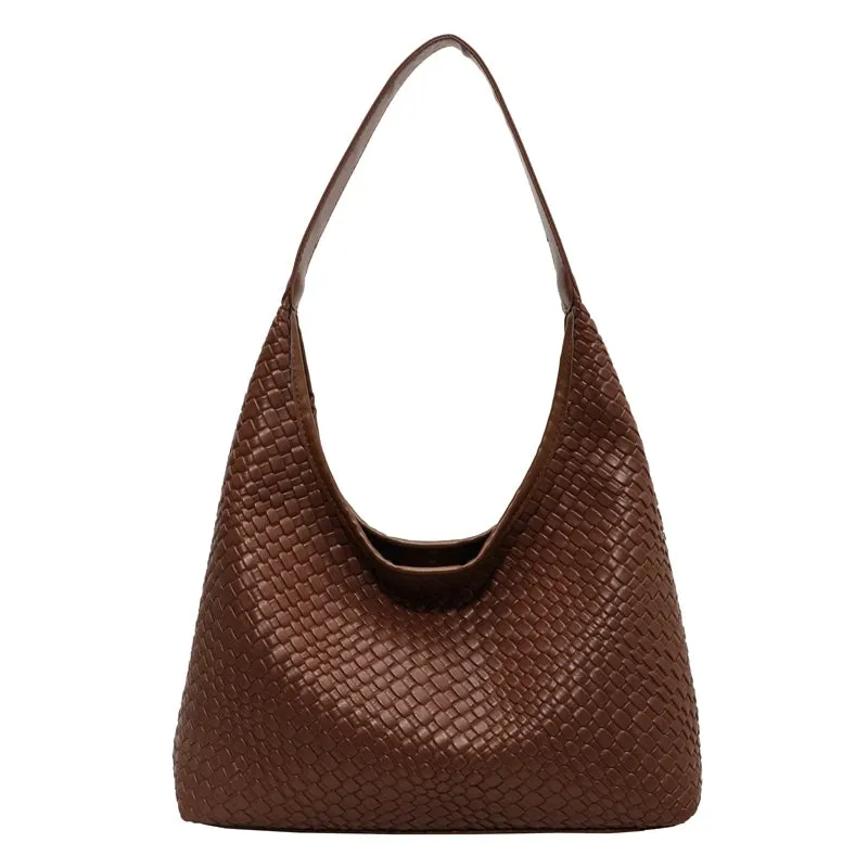 UAKISS  -  Soft PU Leather Shoulder Tote Bags For Women Pure Color Large Capacity Shopping Totes 2024 Winter Latest Trends Handbags Female